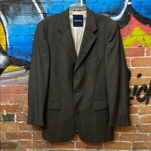 NAUTICA-men’s gray wool long sleeve triple-button blazer/suit jacket
